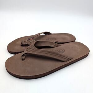 Rainbow ALN-5000-0724 Flip Flop Sandals Men's Leather Espresso Sz XXL US12-13.5